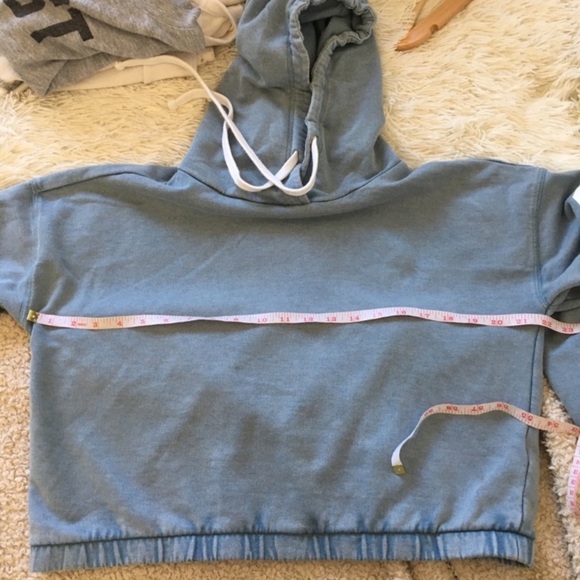 Juicy Cropped Hoodie Sweatshirt - vintage light blue - M - Picture 4 of 6